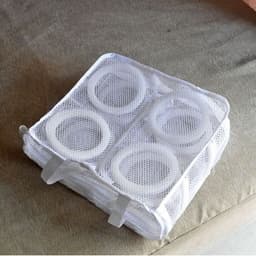 image-Mesh Shoe Washing Bag for Laundry with Hanging Drying Feature