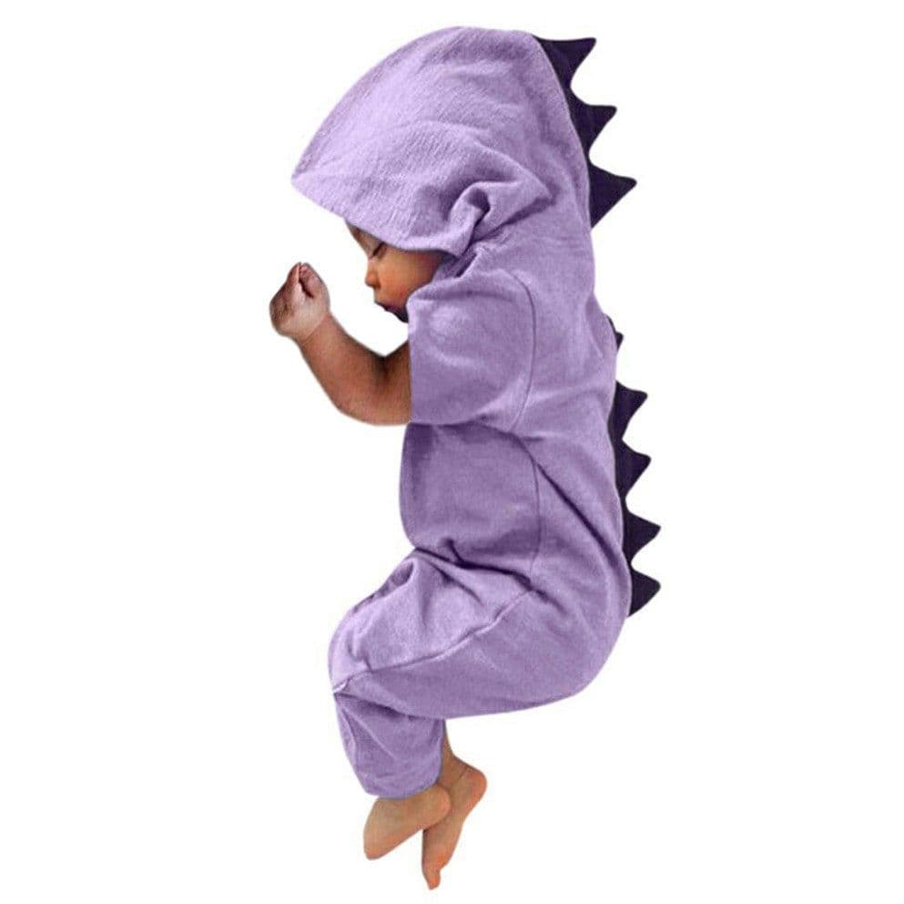 image-Baby Dinosaur Short-Sleeve Jumpsuit with Dorsal Fin