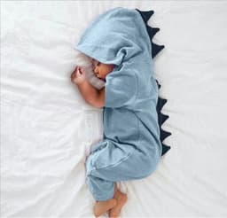 image-Baby Dinosaur Short-Sleeve Jumpsuit with Dorsal Fin