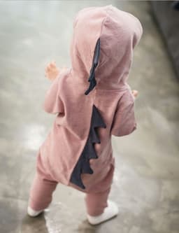 image-Baby Dinosaur Short-Sleeve Jumpsuit with Dorsal Fin