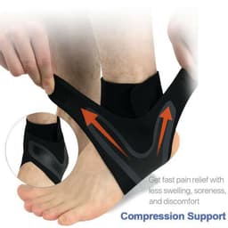 image-Adjustable Sports Ankle Support Compression Brace - Pair