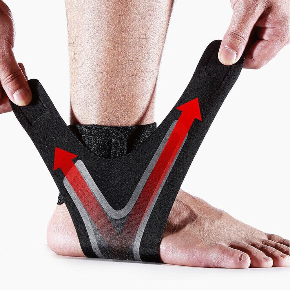 image-Adjustable Sports Ankle Support Compression Brace - Pair
