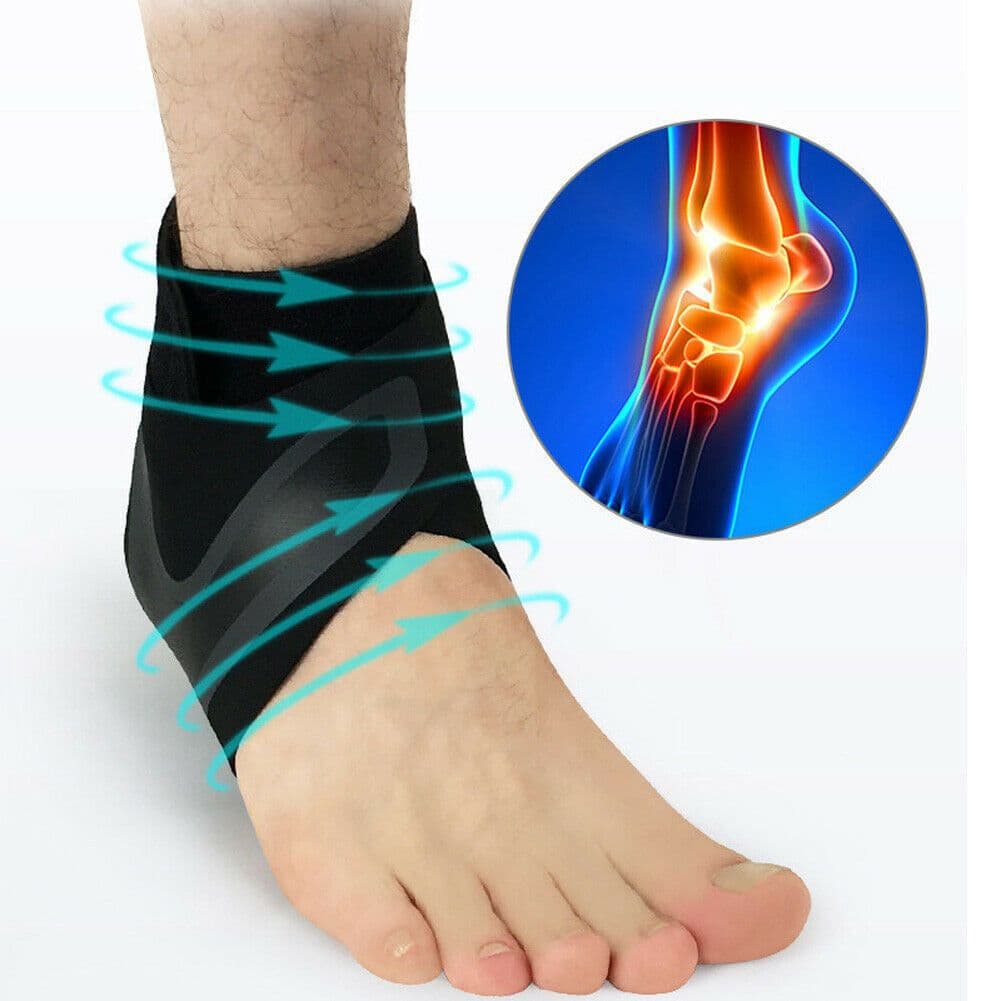 image-Adjustable Sports Ankle Support Compression Brace - Pair