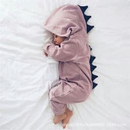 image-Baby Dinosaur Hooded Romper One-Piece Jumpsuit