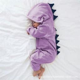 image-Baby Dinosaur Hooded Romper One-Piece Jumpsuit