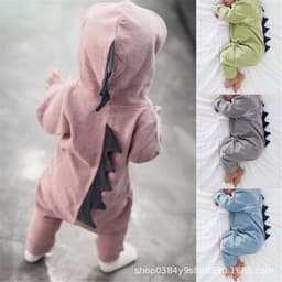 image-Baby Dinosaur Hooded Romper One-Piece Jumpsuit