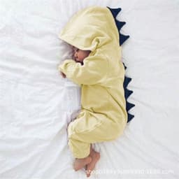 image-Baby Dinosaur Hooded Romper One-Piece Jumpsuit