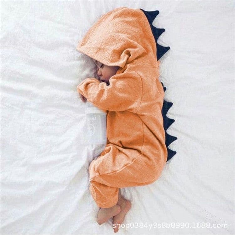 image-Baby Dinosaur Hooded Romper One-Piece Jumpsuit