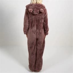 image-Women's Hooded Plush Jumpsuit Pajamas Winter Sleepwear