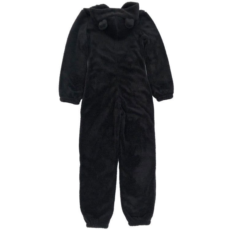image-Women's Hooded Plush Jumpsuit Pajamas Winter Sleepwear