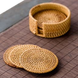 image-Kung Fu Tea Ceremony Coaster Set Copper Leaf Insulation Mat