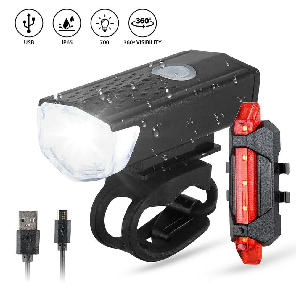 image-2255 Front Light LED USB Rechargeable Bicycle Safety Light White