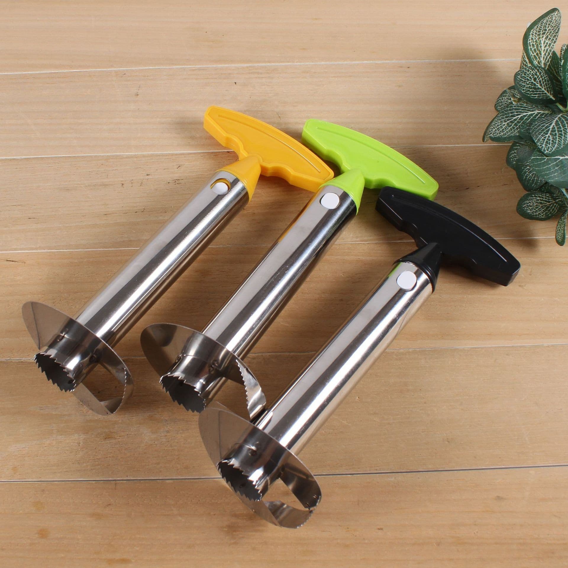 image-Stainless Steel Pineapple Peeler Corer Slicer 3-in-1 Tool