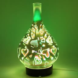 image-3D Glass Vase Humidifier Aroma Diffuser with Night Light