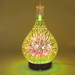 image-3D Glass Vase Humidifier Aroma Diffuser with Night Light