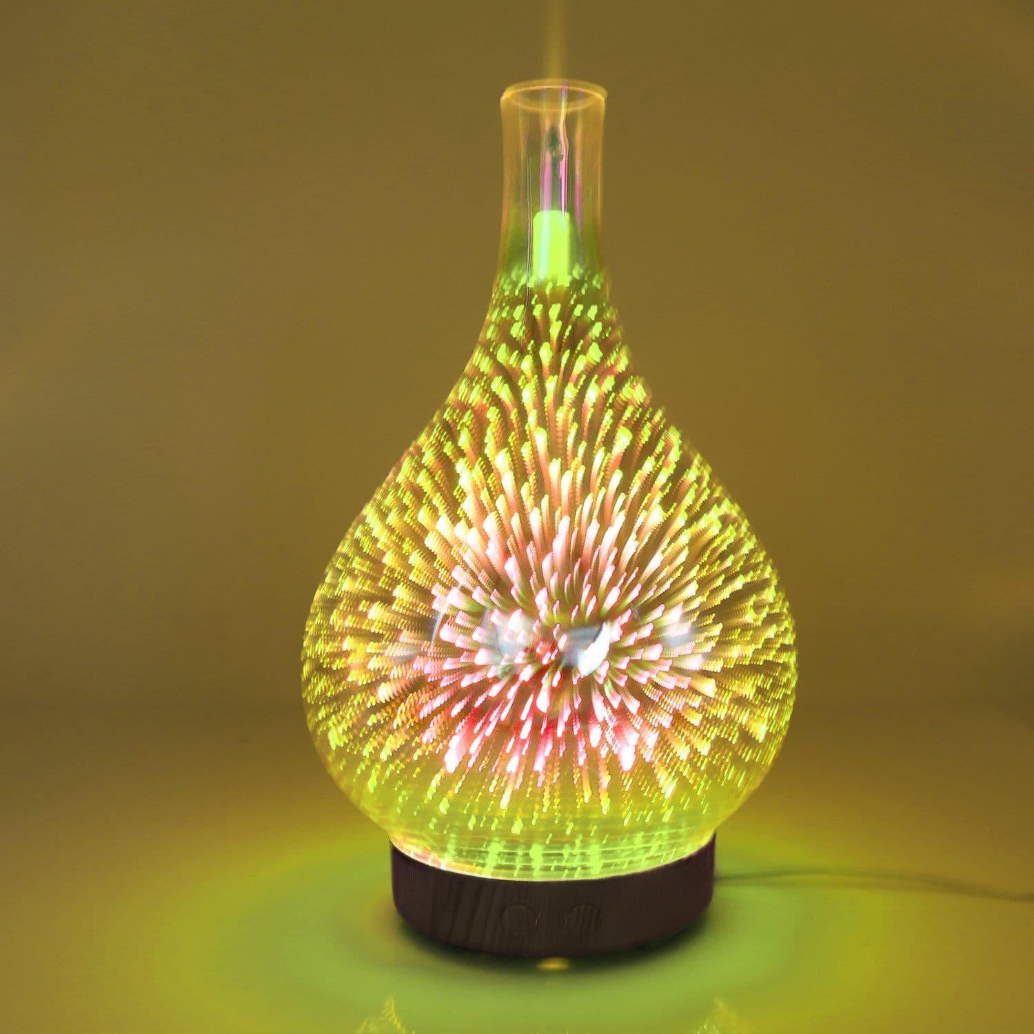 image-3D Glass Vase Humidifier Aroma Diffuser with Night Light