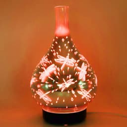 image-3D Glass Vase Humidifier Aroma Diffuser with Night Light