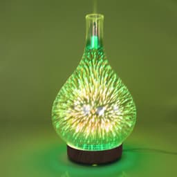 image-3D Glass Vase Humidifier Aroma Diffuser with Night Light