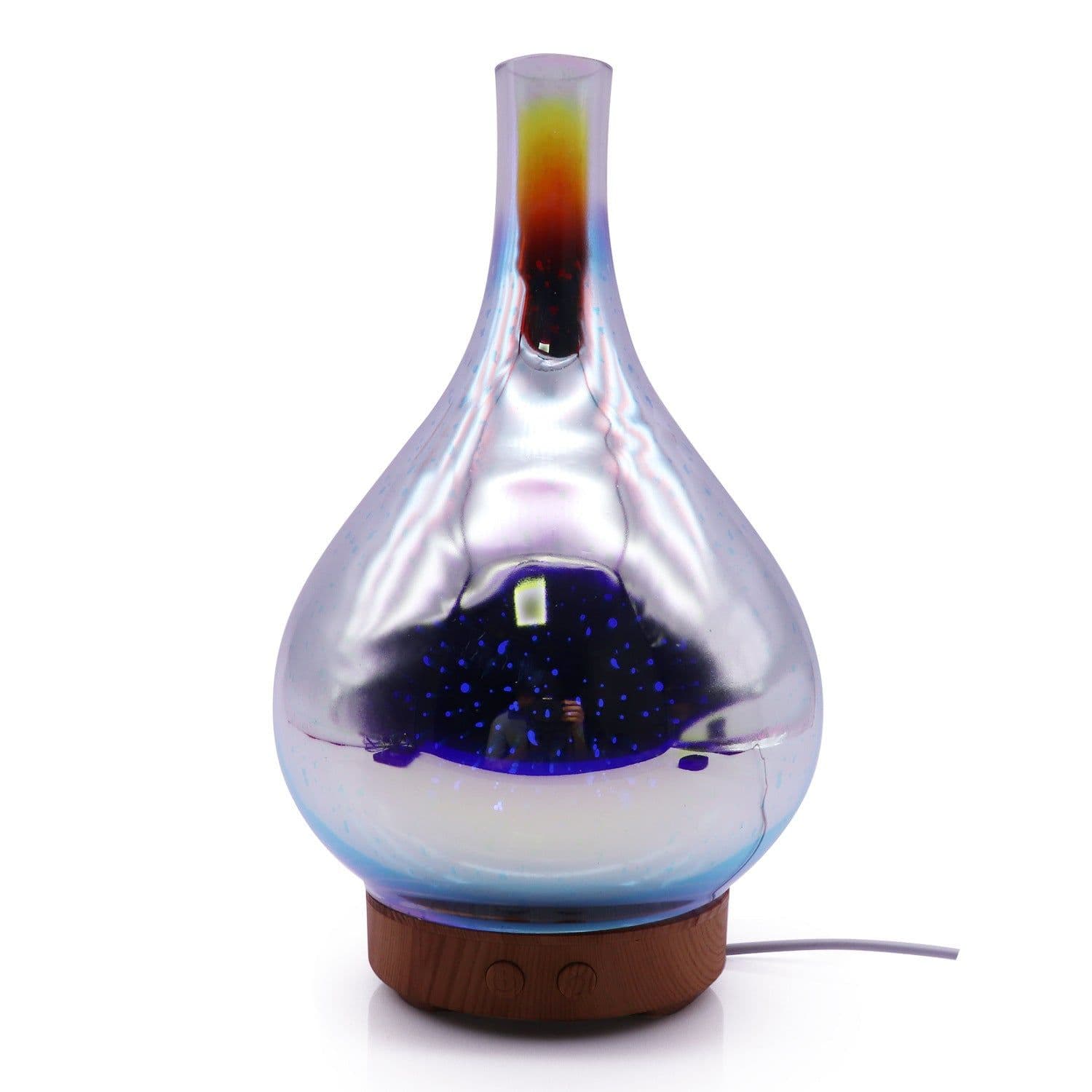 image-3D Glass Vase Humidifier Aroma Diffuser with Night Light