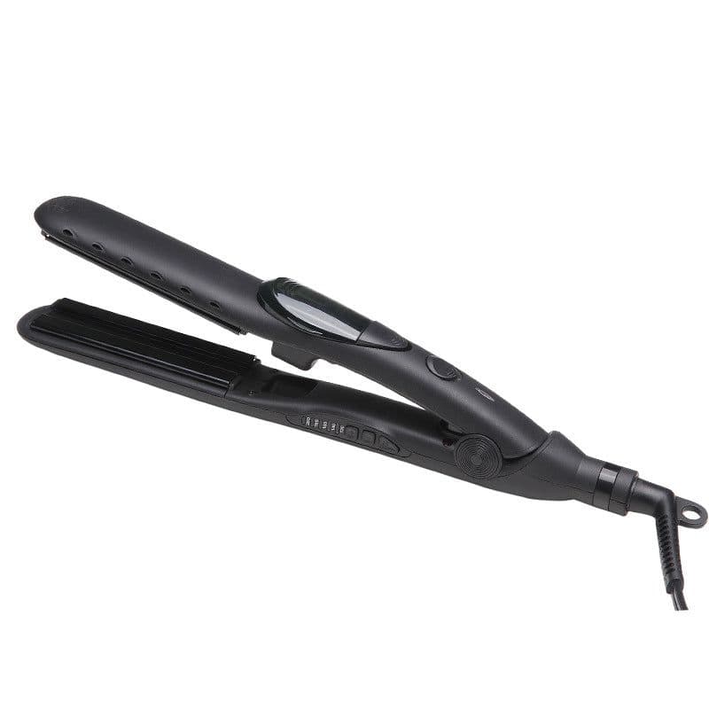 image-Steam Hair Straightener and Curler with Tourmaline Ceramic Plates