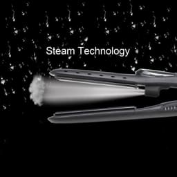 image-Steam Hair Straightener and Curler with Tourmaline Ceramic Plates