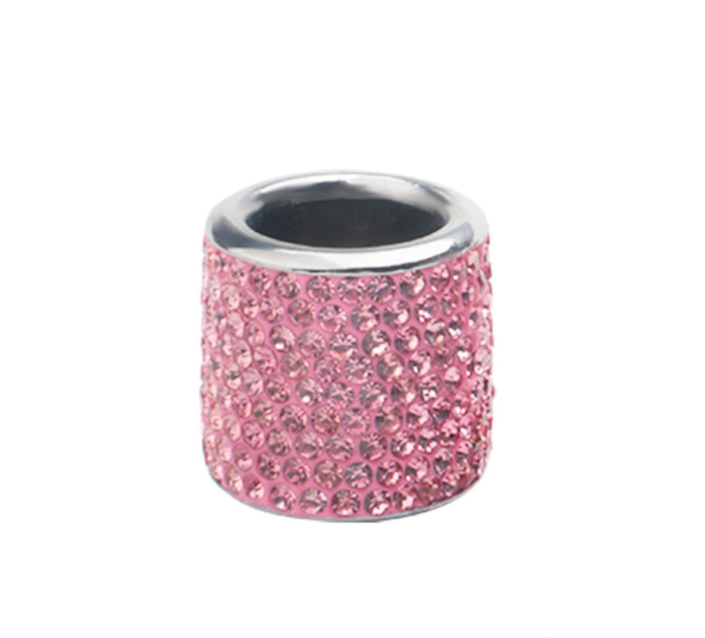 image-Car Seat Headrest Rod Decorative Ring Diamond Studded Universal