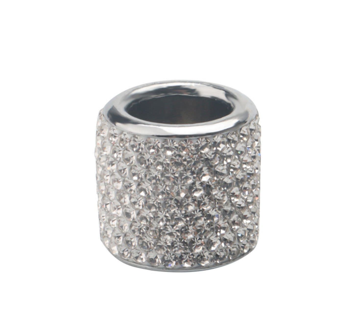 image-Car Seat Headrest Rod Decorative Ring Diamond Studded Universal