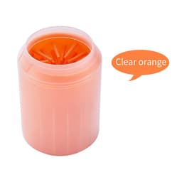 image-Pet Foot Washing Cup Dog Paw Cleaner Orange PP