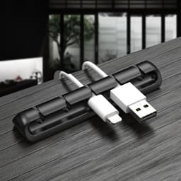 image-Xinyoucolour 7-Hole Silicone Cable Organizer Desktop Holder