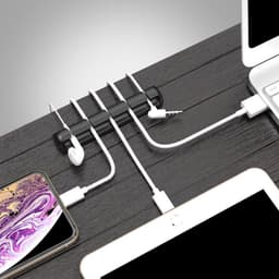 image-Xinyoucolour 7-Hole Silicone Cable Organizer Desktop Holder