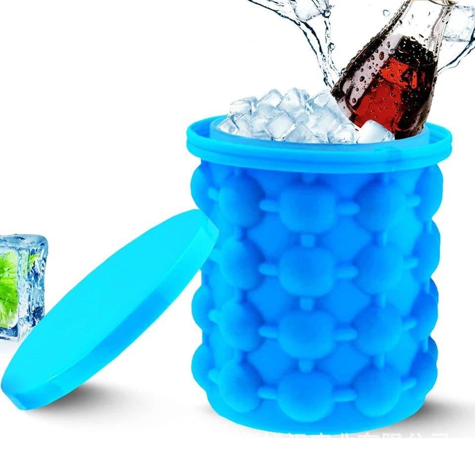 image-Silicone Ice Bucket Ice Cube Maker Large