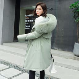 image-Women's Hooded Padded Jacket Mid-Length Slim Fit Winter Coat