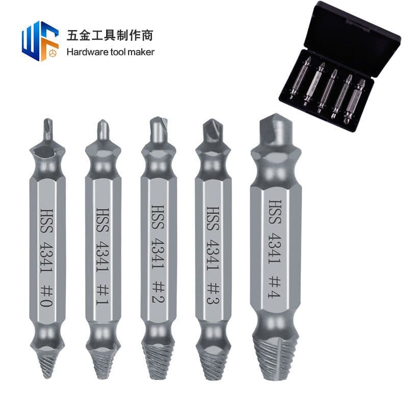 image-High-Speed Steel Titanium-Plated Double-Head Screw Extractor