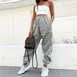 image-Women's High Waist Straight Leg Sweatpants Casual Loose Pants