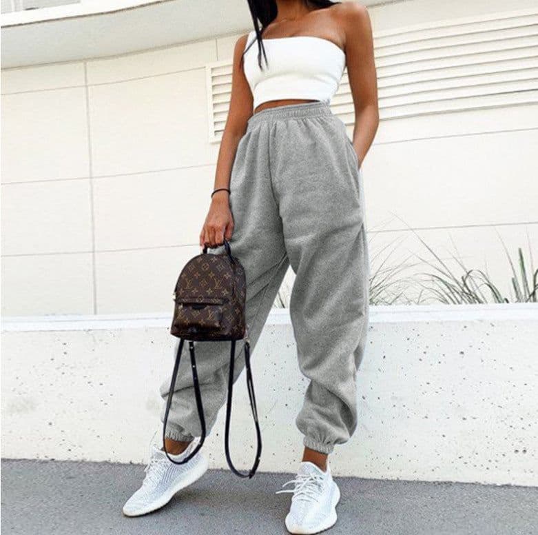 image-Women's High Waist Straight Leg Sweatpants Casual Loose Pants