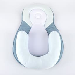 image-Baby U-Shaped Positioning Pillow Anti-Flat Head Cotton Blue