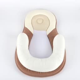 image-Baby U-Shaped Positioning Pillow Anti-Flat Head Cotton Blue