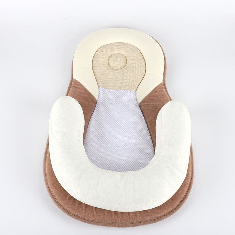 image-Baby U-Shaped Positioning Pillow Anti-Flat Head Cotton Blue