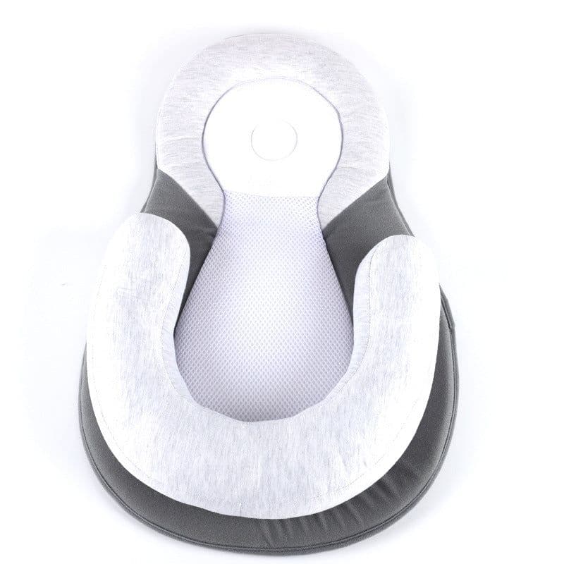 image-Baby U-Shaped Positioning Pillow Anti-Flat Head Cotton Blue