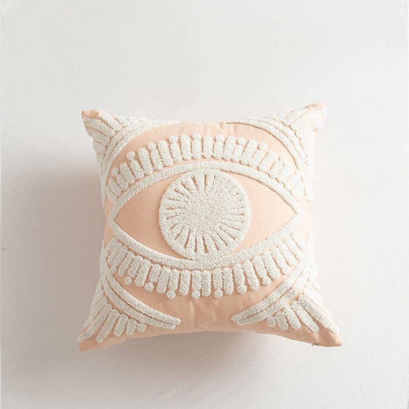 image-Jihaos Cotton Embroidered Cushion Cover Geometric Daisy 30x50cm
