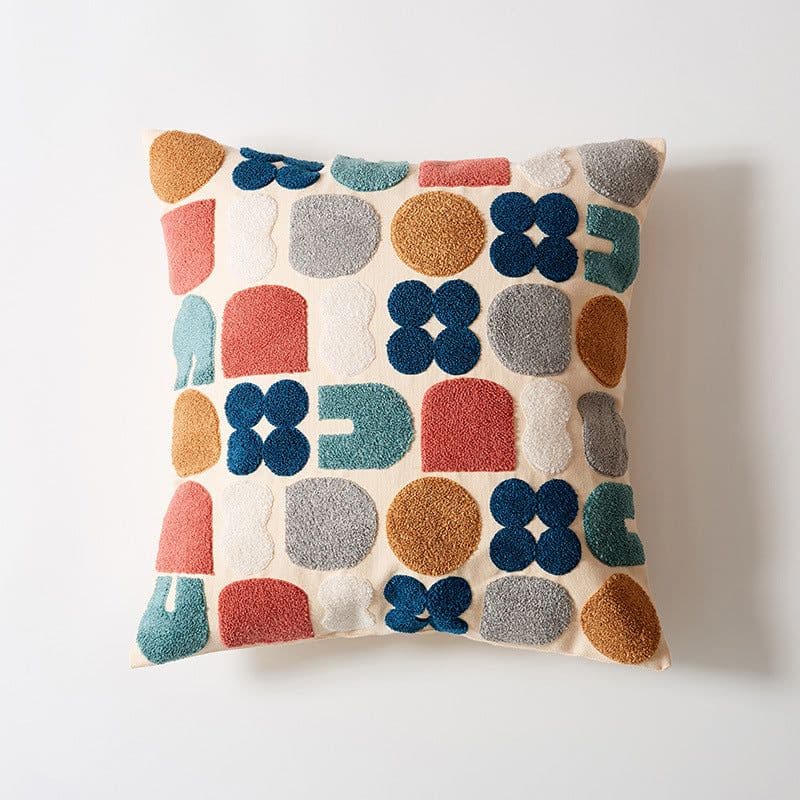 image-Modern Minimalist Cotton Geometric Pillowcase - Nordic 45x45cm