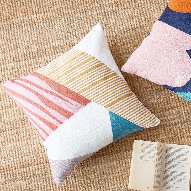 image-Modern Minimalist Cotton Geometric Pillowcase - Nordic 45x45cm