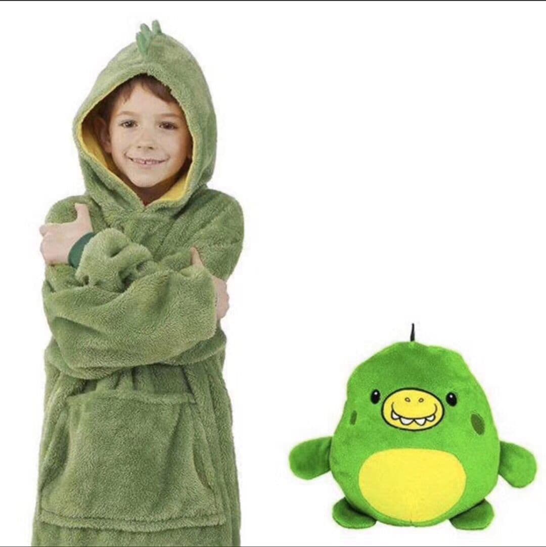 image-Cartoon Fleece Pajamas Kids Unisex 3-8 Years Wine Red