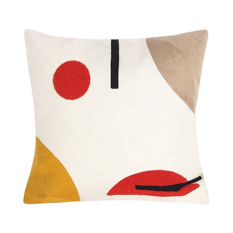 image-Embroidered Pillowcase 45x45cm Modern Simple Style Cushion Cover