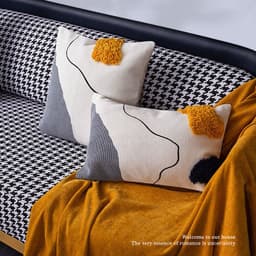 image-Dreams Printed Tufted Cotton Pillowcase Cushion Cover 30x50cm