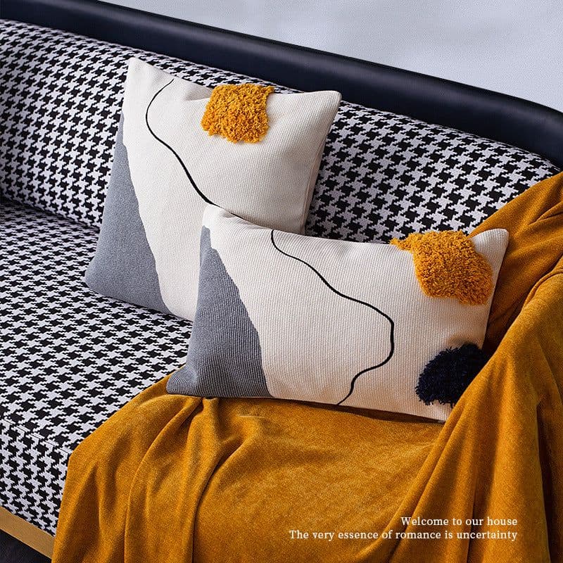 image-Dreams Printed Tufted Cotton Pillowcase Cushion Cover 30x50cm