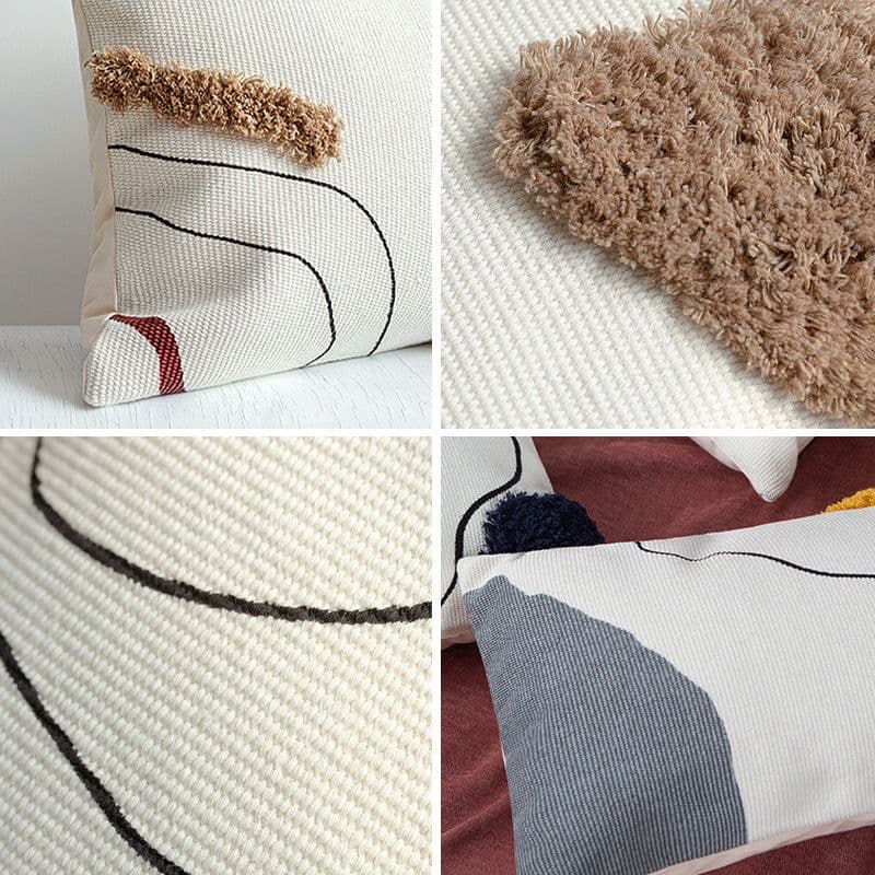 image-Dreams Printed Tufted Cotton Pillowcase Cushion Cover 30x50cm