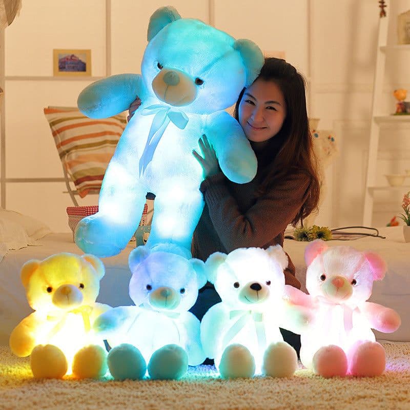 image-LED Light Up Plush Teddy Bear with Bow Tie 80cm Yellow