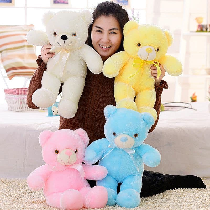 image-LED Light Up Plush Teddy Bear with Bow Tie 80cm Yellow