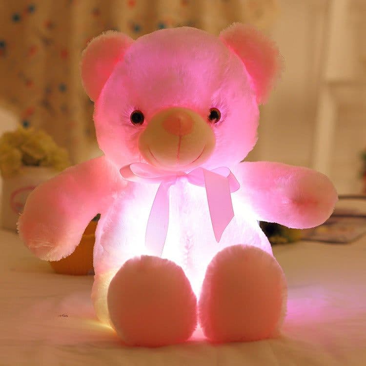 image-LED Light Up Plush Teddy Bear with Bow Tie 80cm Yellow